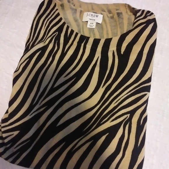 Y2K Zebra Print Teddie Sweater Top - Picture 4 of 6